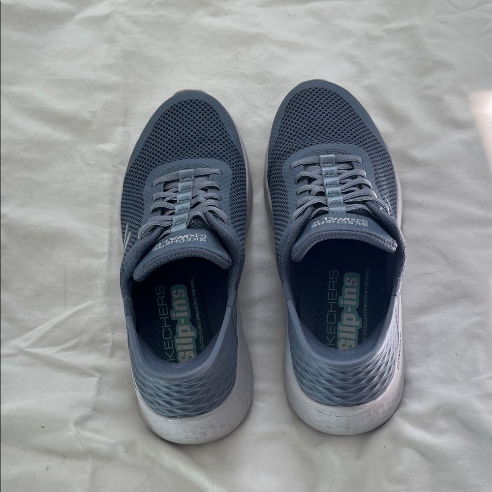 Skechers Women’s Blue Gray Slip-On Sneakers